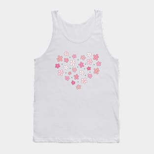 Sakura Cute Flowers Kawaii Aesthetic Heart Tank Top